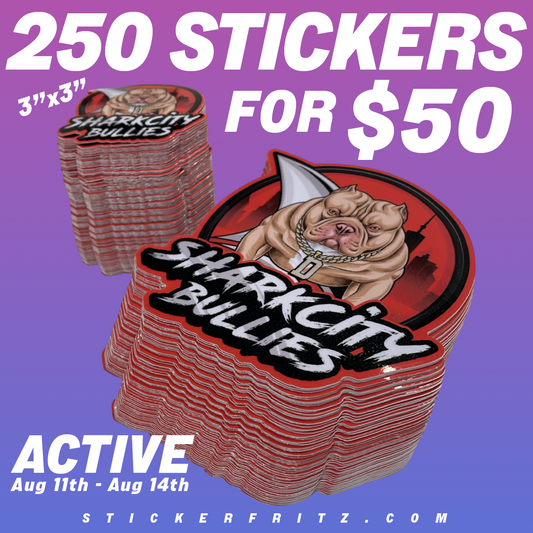 250 STICKERS 3x3 inch