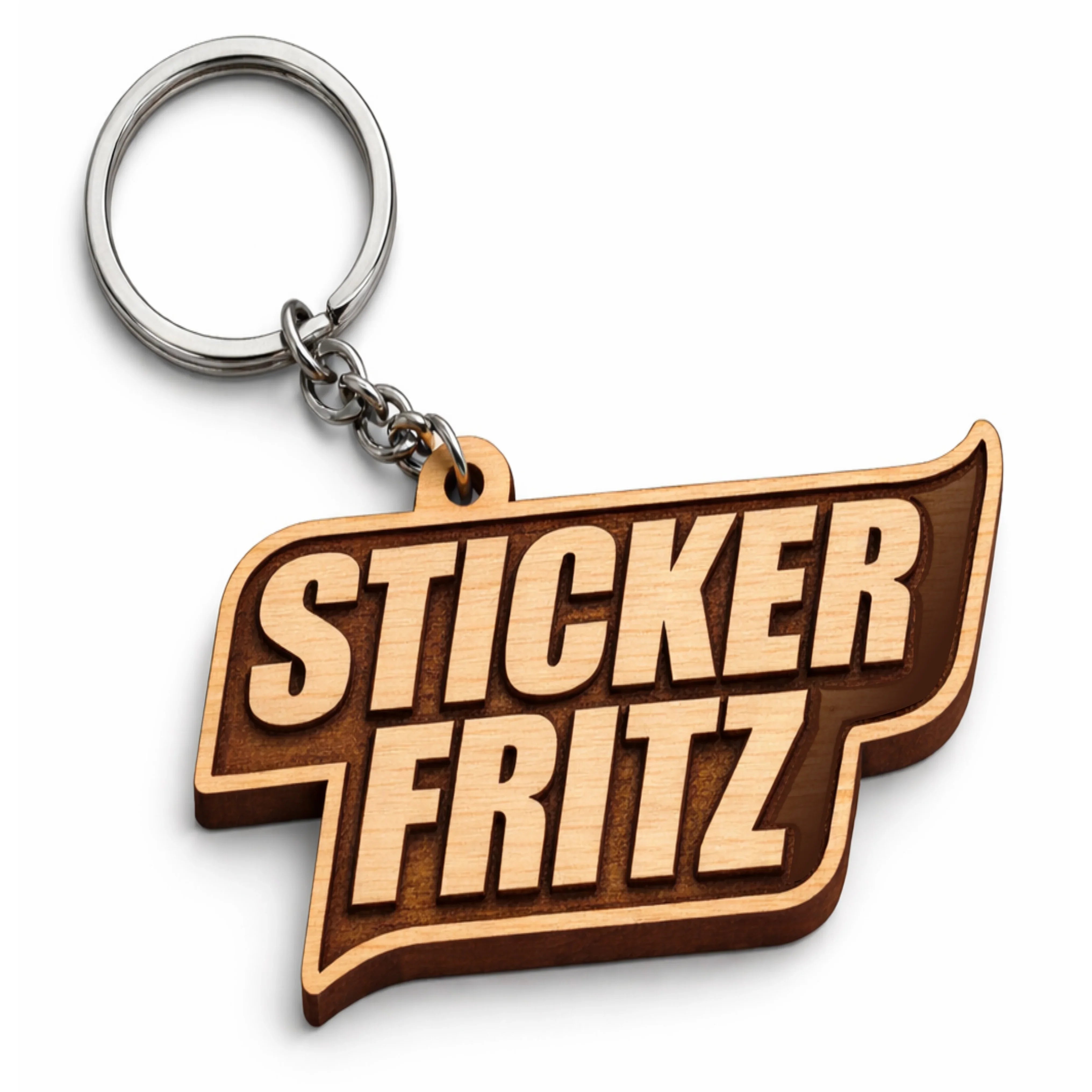 Sticker Keychain Custom Wood Keychain | Sticker Fritz